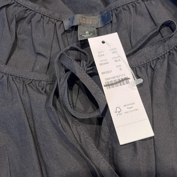 J. Crew Cinched waist puff sleeve dress BK946 black S - Picture 3 of 3